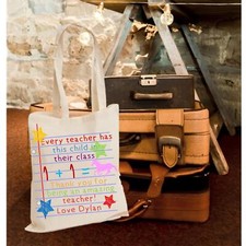 Teacher Thank You Tote Unicorn and Dinosaur Personalised Personalized!Thank You