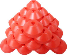  25 45rpm Record Adapters - Red Plastic Dome Inserts for 7" Vinyl 07MRDARE-SLOT