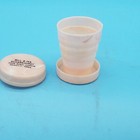 VTG. 1950's Collapsible Folding Pink Plastic Travel Cup w/ Top Telescopic USA