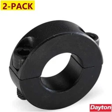2-PACK!  1-1/4" ID 2-PC Clamp Shaft Collar Steel BLK Oxide, 1L704 DAYTON  NEW!
