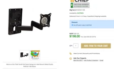 Chief FWDSK110B Steel Stud Dual Swing Arm Wall Mount