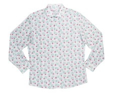 Bar III Berry Slim Fit Stretch Men's Long Sleeve Button Down Shirt NWT White