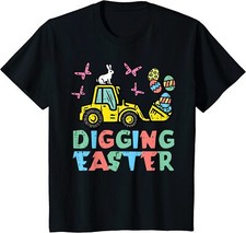 Digging Easter Loader Eggs Bunny Cute Kids Toddler Youth Unisex T-shirt