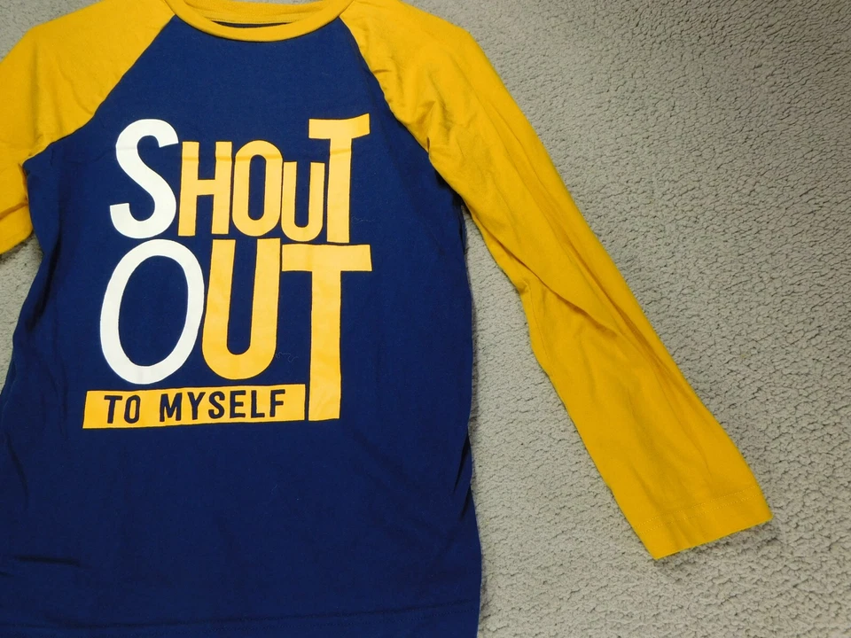 Crazy 8 Shout Out To Myself Raglan Shirt EUC Boys Long Sleeve Top Size L 10-12 - Image 3 of 4