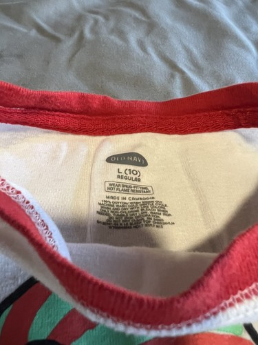 Unisex Kids Cute Holiday Print Shirt Size 10 Old Navy - Picture 2 of 2