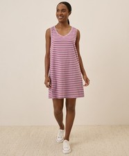 Pact Women's Softspun A-Line Tank Dress Medium Point Reyes Stripe