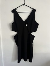 Express Dress Black Side Cut Outs Size XL V Neck NWT