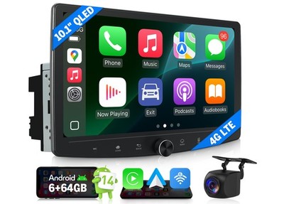 Android 14 10.1 inch QLED 6+64G Double DIN Car Stereo Radio CarPlay GPS Navi DSP