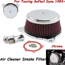 Chrome Air Cleaner Intake Filter System For Harley Touring Dyna Softail 1993+