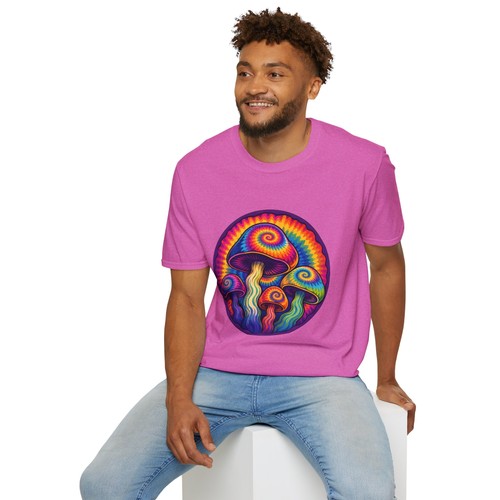 Tie Dye Mushroom Psychedelic Trippy Retro Hippie Natur Unisex Softstyle T-Shirt - Bild 112 von 112