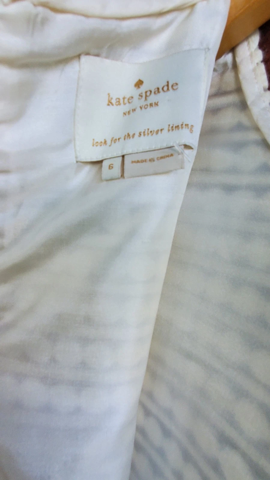 Abito Kate Spade 6 avorio bianco sporco fantasia cerchio ottimo lunghezza 34