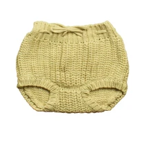 Quincy Mae Knit Tie Bloomer Bottoms Shell Color Size 3-6 Months Baby Infant
