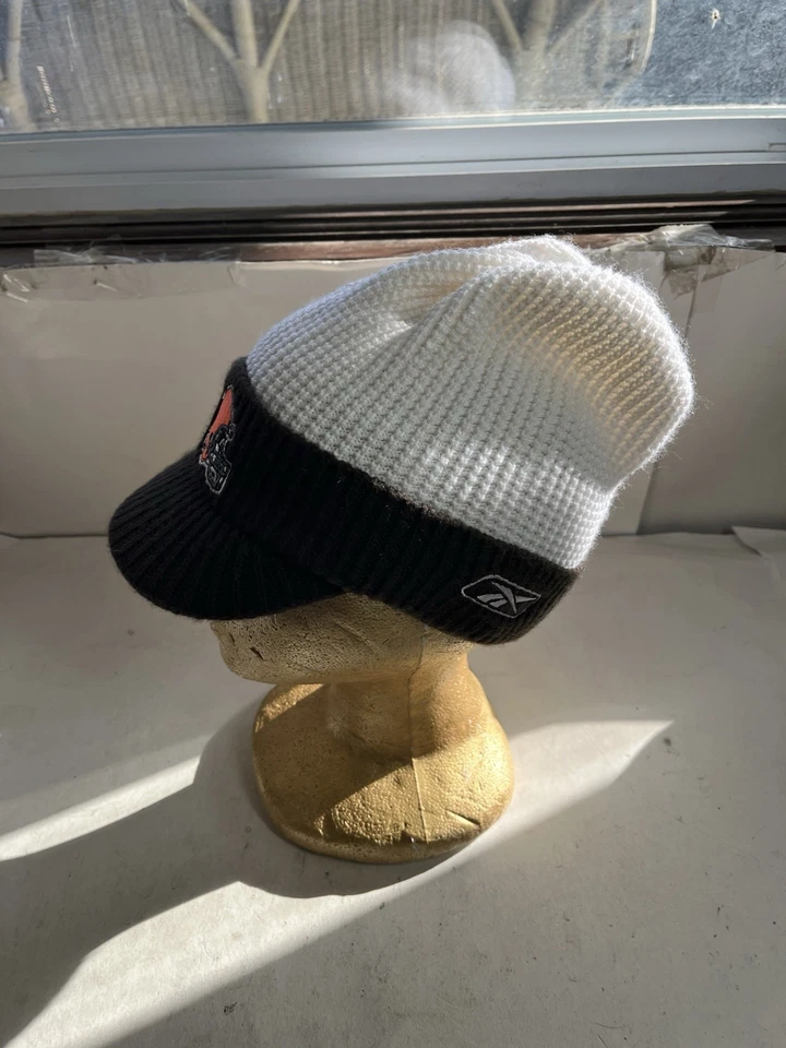 De colección NFL Cleveland Browns Gorra Tejida Gorro Reebok 2 Tonos Blanco Marrón Foto 4 de 4