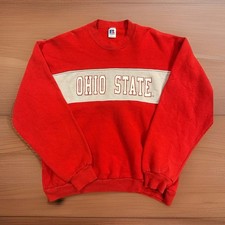 Vintage Ohio State Buckeyes Crewneck Sweatshirt Mens XL Russell Made in USA RED