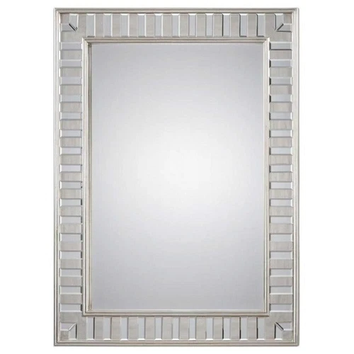 Uttermost Lanester Contemporary MDF Wood Leaf Mirror in Silver - Picture 2 of 3