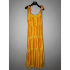 Brand New A Loves A Tier Print Square Neck Sleeveless Maxi Dress Size: Medium