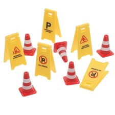 10 Pcs Mini Traffic Cones Plastic Road Construction Site Accessories Signs