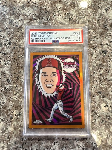2023 Topps Chrome - Ultraviolet  Shohei Ohtani #UV-1 Orange Refractor /25 PSA 10
