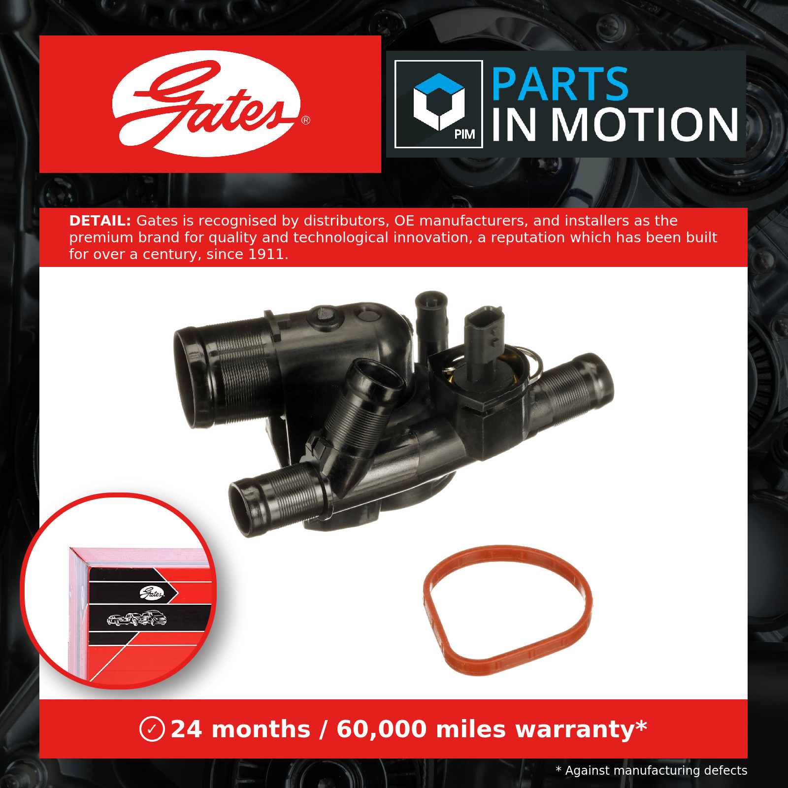 Gates TH40589G1 Coolant Thermostat Cooling System Replacement For Nissan Renault - Image 12