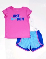 Nike Girls Shirt Shorts 2 Piece Set Size 6X/7: NWT