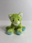 Rare Htf Russ Green Tabby Cat Plush Stuffed Animal Great Condition Cute