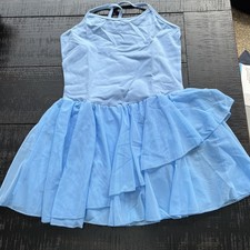 Girls dance ballet leotard tutu dress costume 11-12 yr old Light Blue M/L