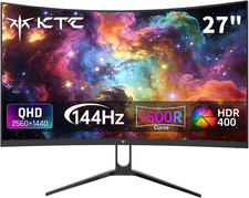 H27S5C 27" Curved Gaming Monitor, 1440P QHD 144Hz 120Hz Monitor, 1500R HVA Panel