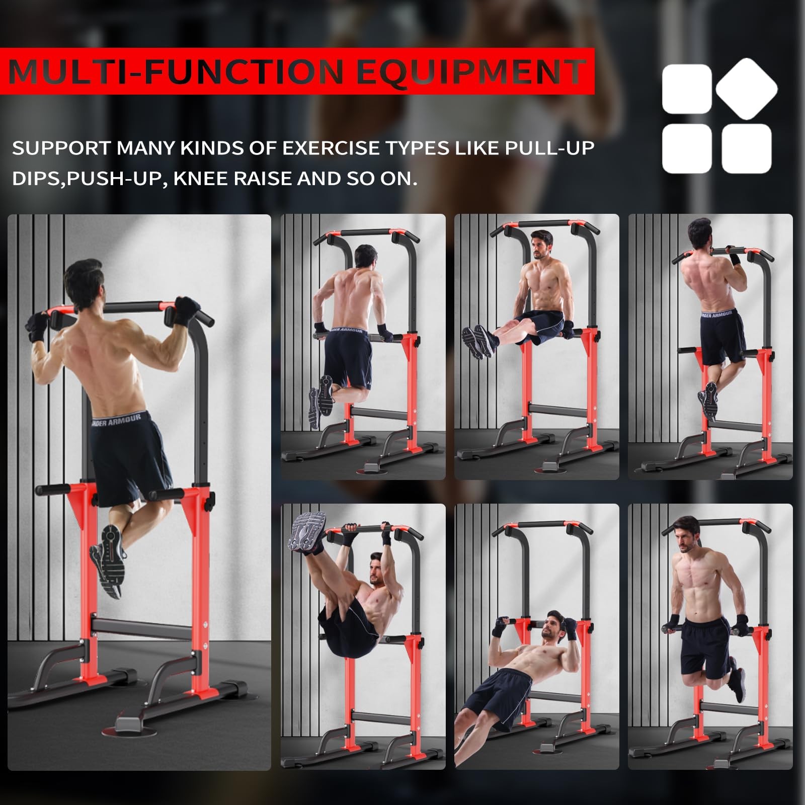Best Pull Up Dip Station For Home Gym Strength Training Fitness Workout Chin-Ups