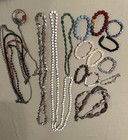 14pc Multicolor Beaded Jewelry Mixed Lot Necklaces Bracelets Pendants Chains — photo 2