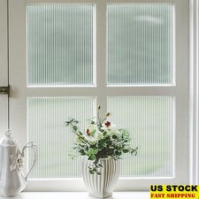 Static Cling Privacy Window Film UV Protection Adhesive Free Reeded Glass Look