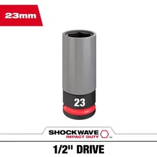 Milwaukee SHOCKWAVE 1/2 in Drive 23mm Lug Nut Impact Socket Non-Marring Sleeve