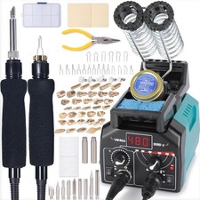 939D-II Pyrography Pen Wood Burning Kit Station 2-in-1 Solid-Point 200 480 C