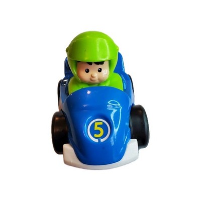 Fisher Price Little People Blue Wheelies Race Car Boy Green Driver 2009