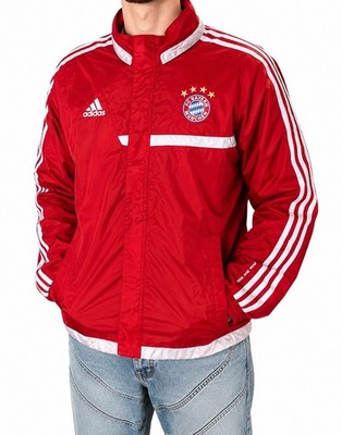 Adidas Vintage FC Bayern Windbreaker Trainingsjacke Gr M Rot Weiß 