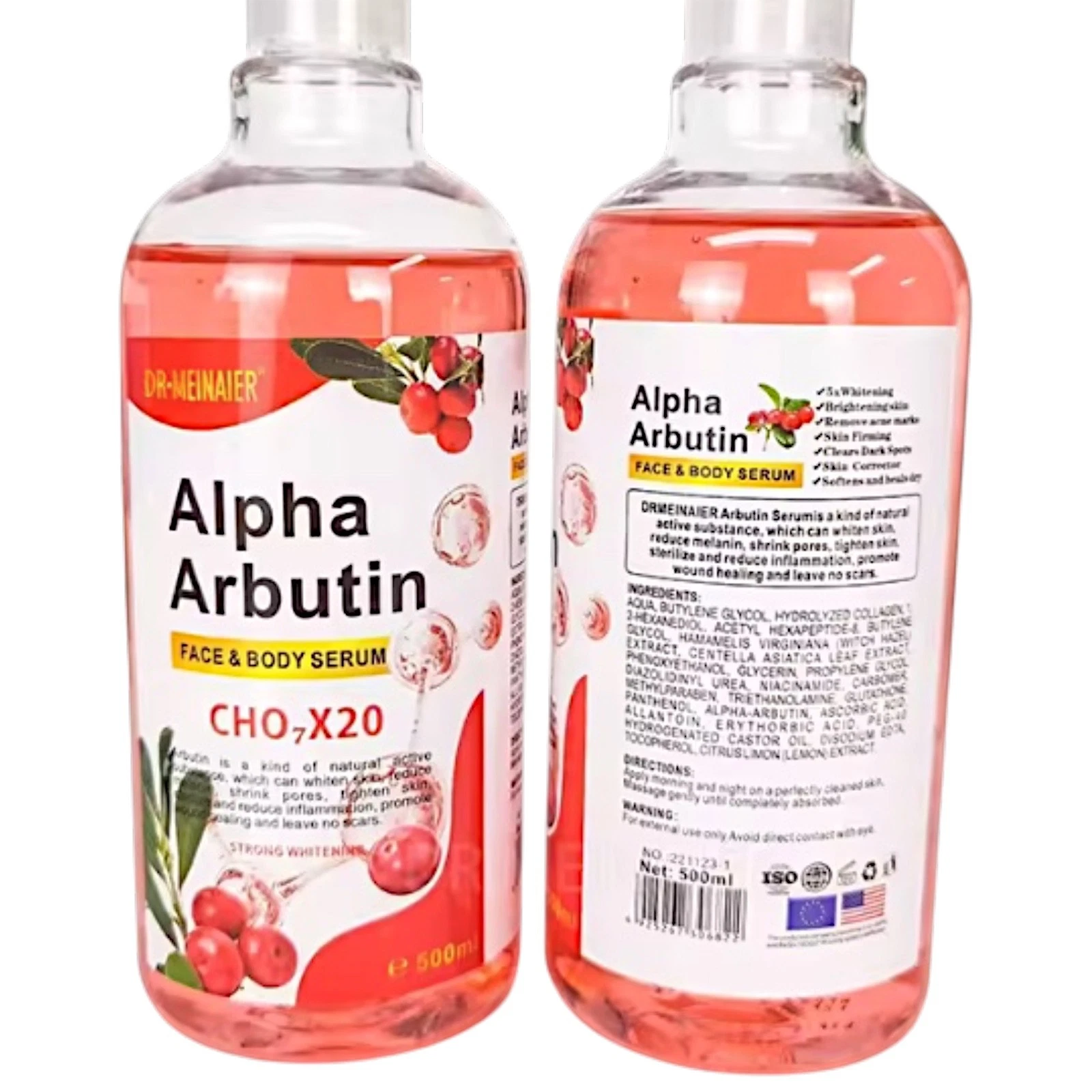 Alpha Arbutin Serum 500ml Brightening Dark Spot Hydrating Face Body Care