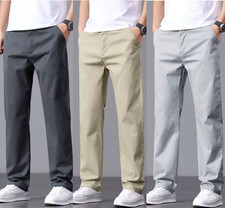 Men's Heavyweight Cargo Pants Casual Fit Trousers Pockets Straight Leg Trousers