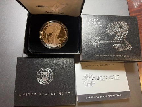 2025 W Silver American Eagle Laser Engraved  One Ounce  Proof Coin W/OGP