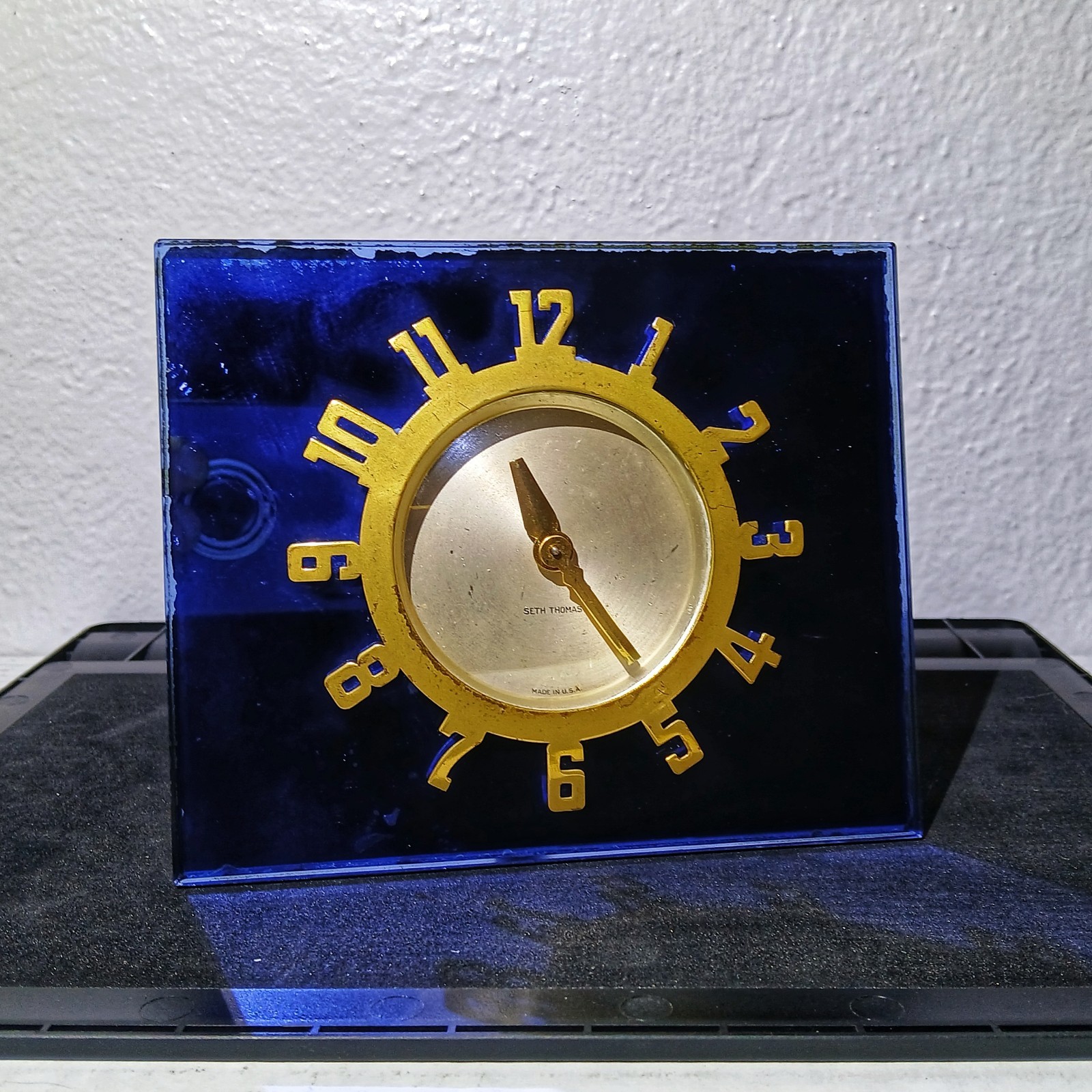 Seth Thomas Vintage Art Deco 8-Day Wind-Up Desk Clock w/ Cob