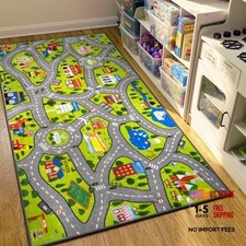 Kids Rug Play Mat, 60"x32" Ultra Non-Slip Car Rug for Toddlers, Educational
