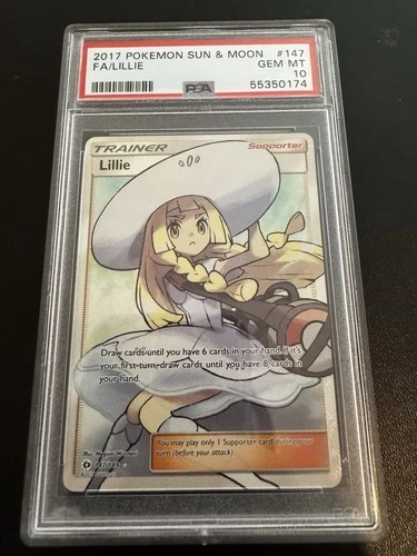 PSA 10 Lillie (Full Art) 147/149 SM Base Set Holo