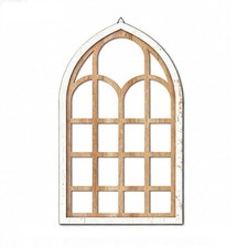 Image of Arched Window Wall Mirror Window Pane Mirror for Farmhouse Living Room