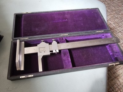 Brown & Sharpe No. 585 Vernier Depth Gage Gauge 12''  VINTAGE USA MADE, With Case
