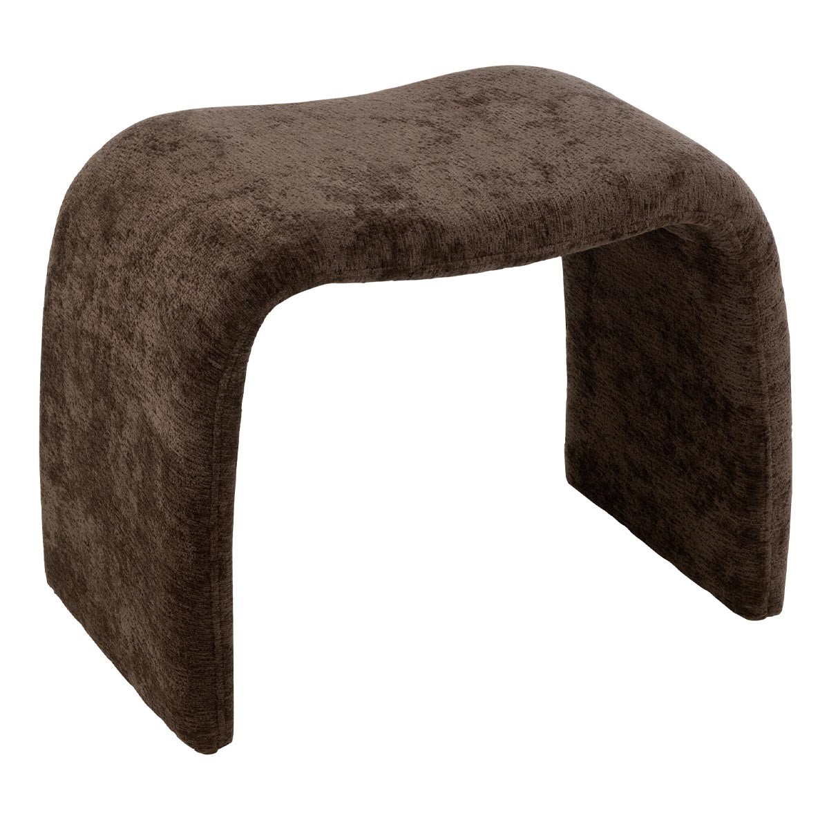 Pouf design Anise 61cm en tissu premium coloris marron foncé