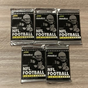 Score 1991 Pinnacle Premier Edition NFL Football Sealed Pack Lot 5, 12 Cards