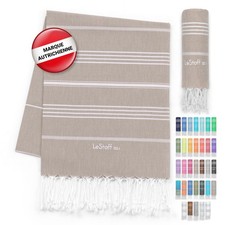 Fouta Hammam pour Sauna 100% Coton Bio 95x180 cm Beige Serviettes Hygiène