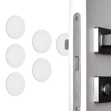 5Pcs Wall Protector 2" Round Door Stoppers White 0.4" Thickness 
