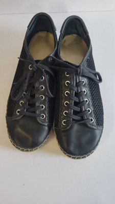 Women's Marc Fisher Ryley Casual Lace Up Shoes Sneakers Size 8 1/2 mesh Black