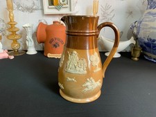 Antique Royal Doulton Lambeth Pitcher Jug hunting and country scene