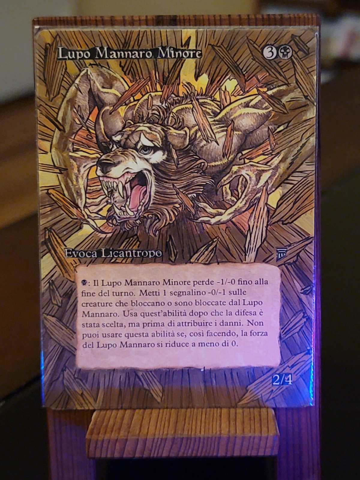 Hand Painted Alter - Lesser Werewolf - MTG Italian Legends