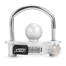 Trailer Hitch Lock with Combination Lock, Fits 1-7/8,2 and 2-5/16 Inch Couplers